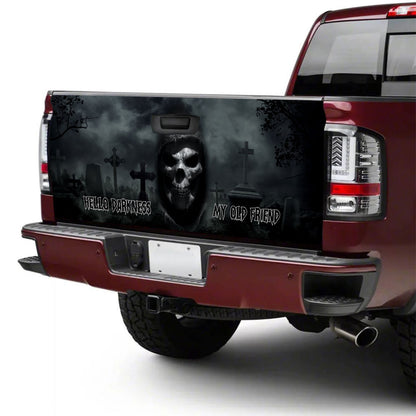 Petthouse | Grim Reaper Tailgate Wrap, Halloween Tailgate Wrap, Hello Darkness My Old Friend