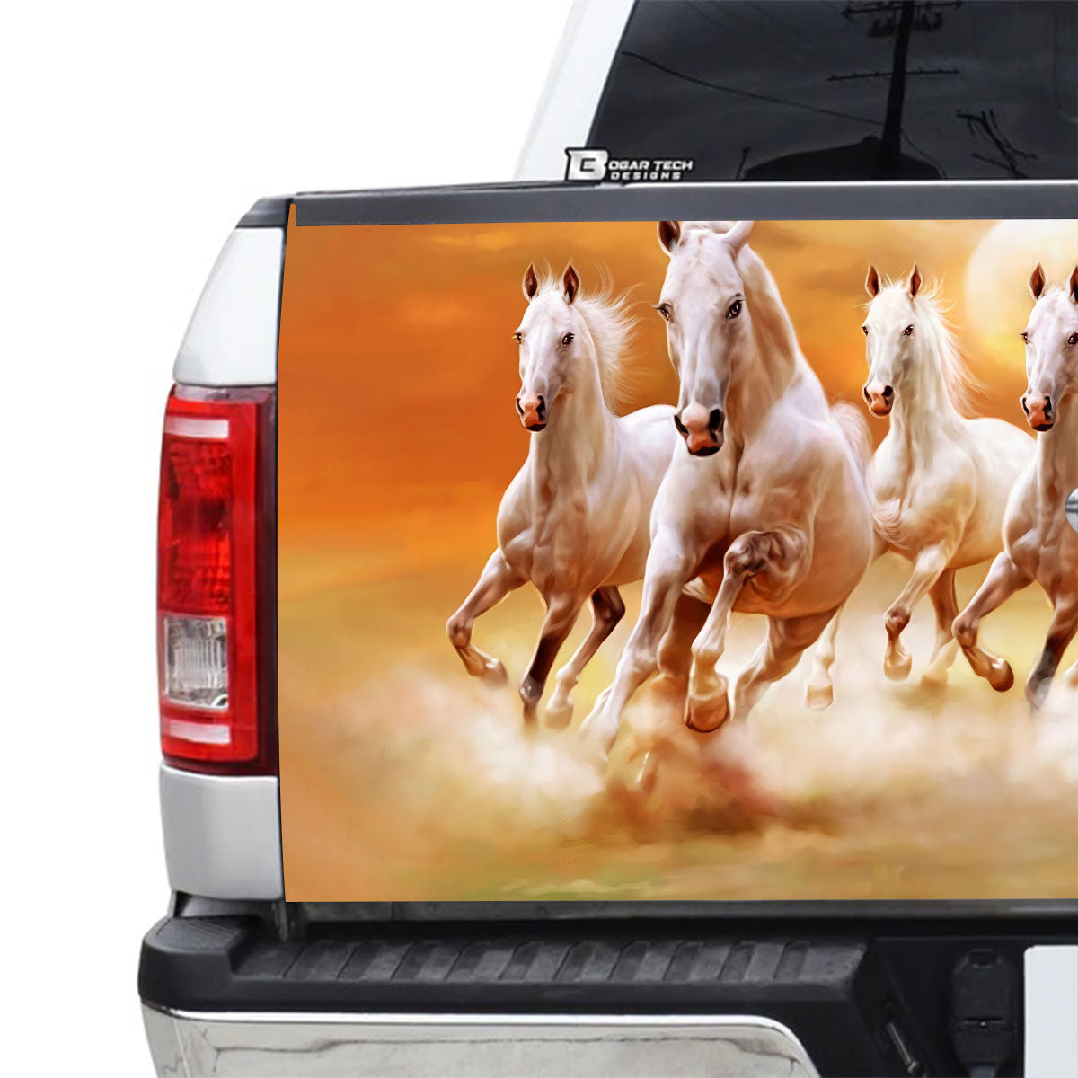 Petthouse | White Horse Tailgate Wrap, Running Horse Tailgate Wrap, Cool Horse Tailgate Wrap