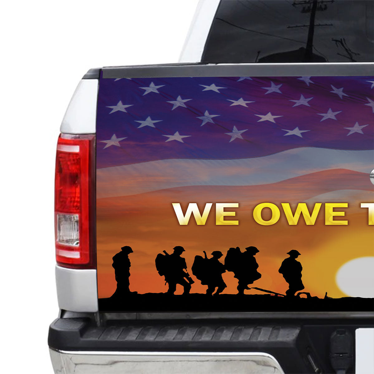 Petthouse | American Veteran Soldiers We Owe Them All Tailgate Wrap Decal Veteran's Day Decor Memorial Day Gift