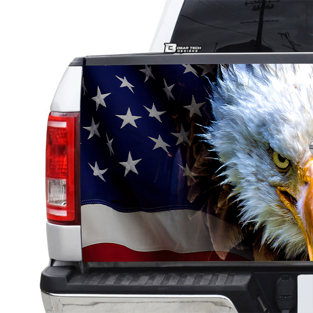 Petthouse | Eag*le America Printed Tailgate Wrap, Patriotic Day Police Gift, Patriotic Decal Gift Idea