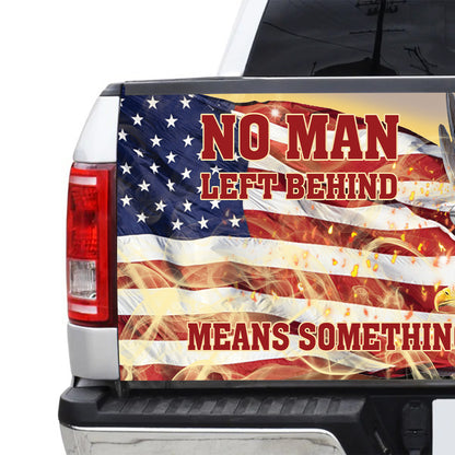 Petthouse | Eagle American Flag Veteran No Man Left Behind Tailgate Wrap Vinyl Graphic Decal Sticker