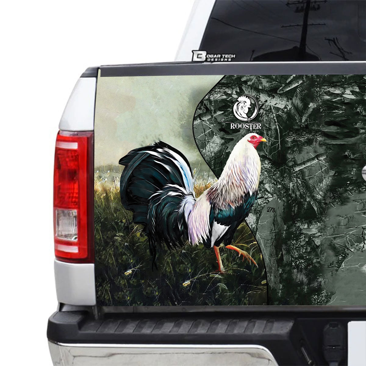 Petthouse | Roster Tailgate Wrap Wild Rooster Cover Forest Pattern Wrap Rooster Lover Best Gift