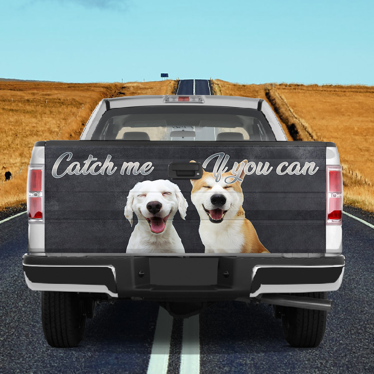 Petthouse | Shiba Inu & Labrador Smile Tailgate Wrap Decal Dog Catch Me If You Can Tailgate Sticker