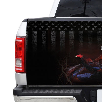 Petthouse | Fighting Cock Tailgate Wrap American Flag Tailgate Cover American Fighting Cock Cover Car Decor