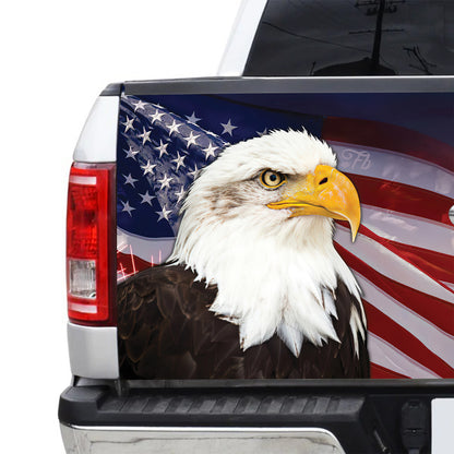 Petthouse | Eagle Flag American Patriot Jesus Christ Tailgate Wrap Vinyl Graphic Decal Sticker Christian Gift