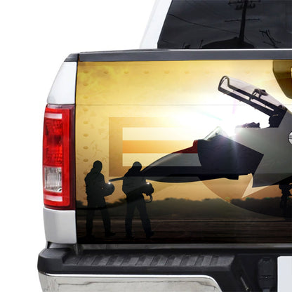 Petthouse | American Soldier Aircraf Tailgate Wrap Vinyl Graphic Decal  American Patriot Sticker Tailgate