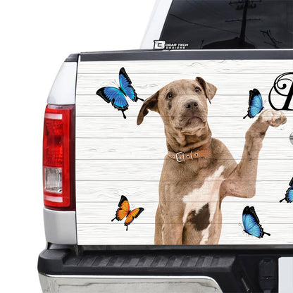 Petthouse | Pit Bull Puppies Be Still And Know That I Am God Psalm Tailgate Wrap Decal Puppies And Butterfly