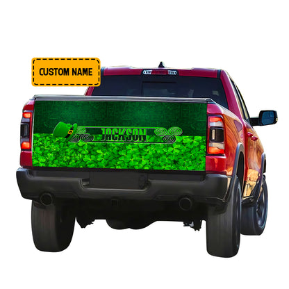 Petthouse | Clover Tailgate Wrap Custom Name Tailgate Wrap Irish Tailgate Cover Happy St Patrick's Day