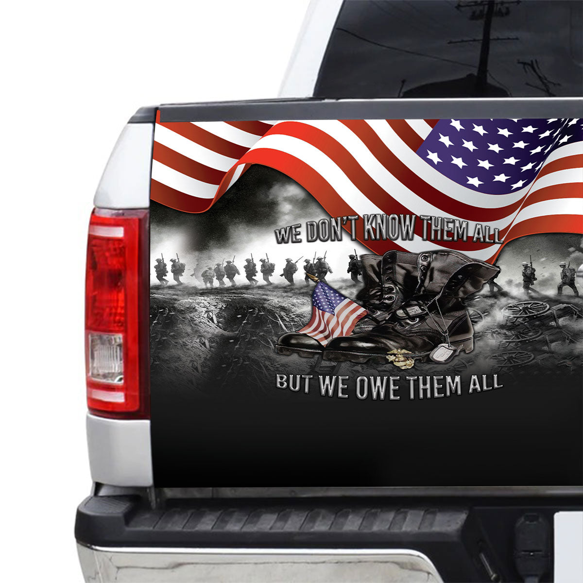 Petthouse | Us Veteran Soldier Memorial Day Remembrance Day Tailgate Wrap Decal Veteran's Day Decor Truck Decor