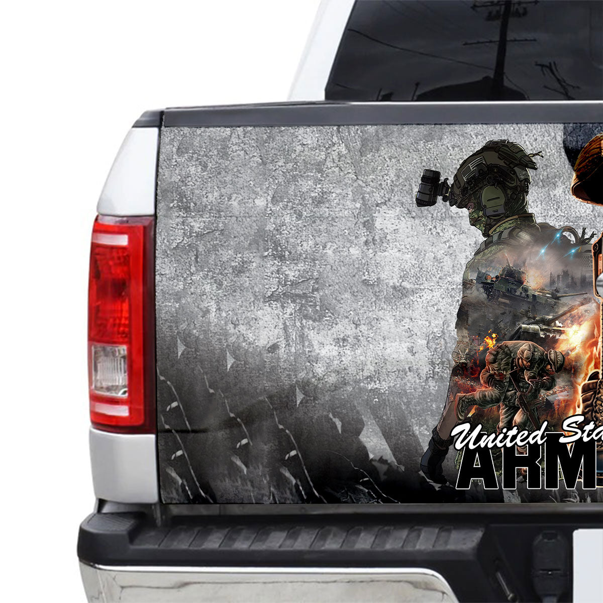 Petthouse | Truck Tailgate Wrap Us Army Veteran Truck Decal Graphics American Flag Tailgate Wrap