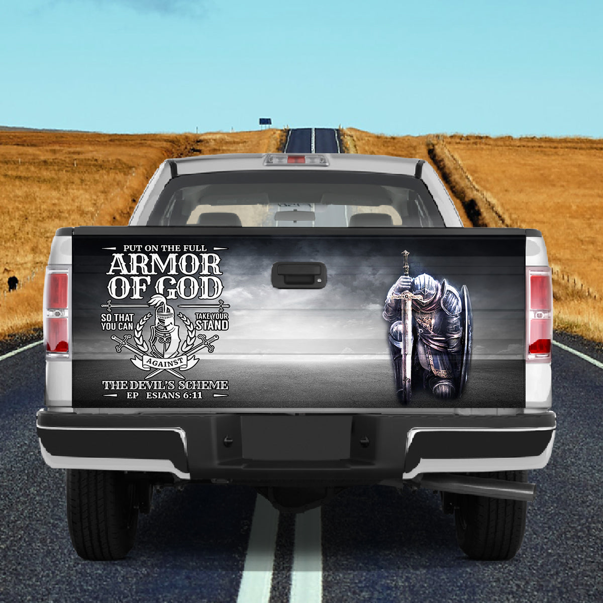 Petthouse | Jesus Warrior Tailgate Wrap, Armor Of God Tailgate Wrap, Christian Gift, Son Of God