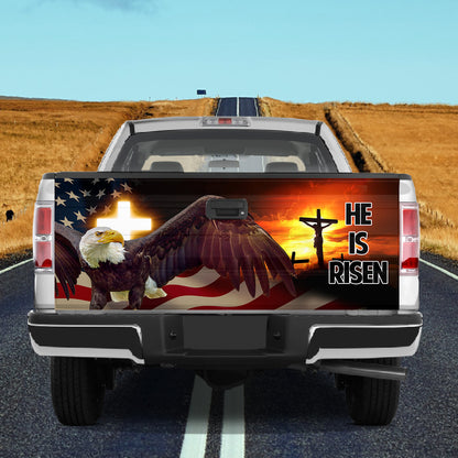 Petthouse | Eagle Tailgate Wrap, He Is Risen Tailgate Wrap, Eagle Usa Flag Tailgate Wrap, 4th Of July