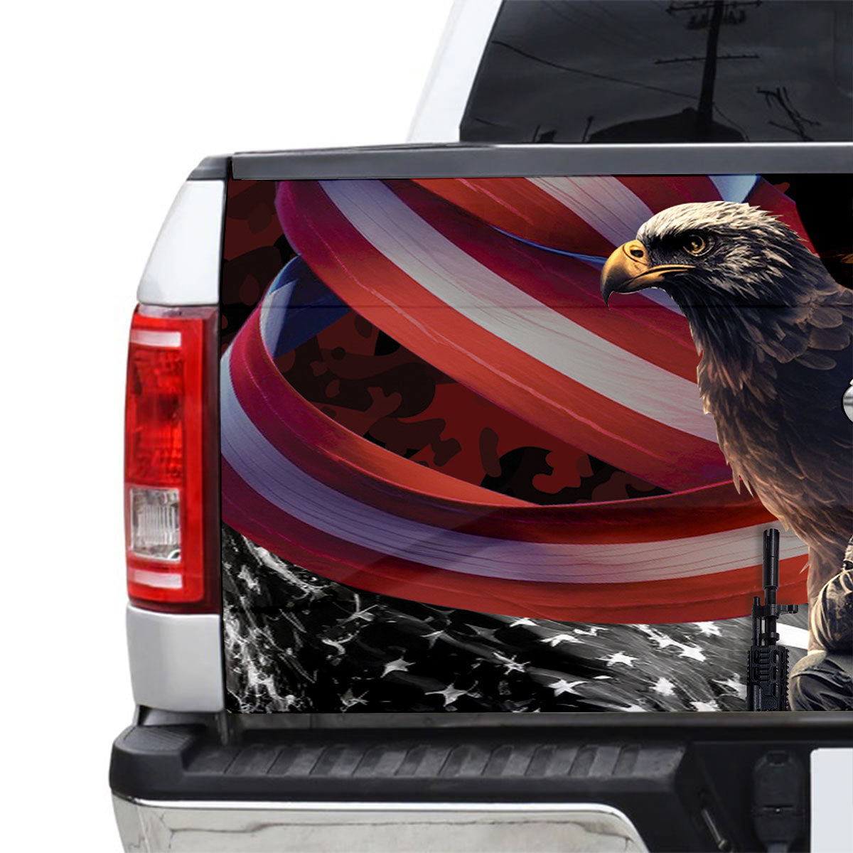 Petthouse | American Eagle Tailgate Wrap American Veteran Truck Tailgate Decal Patriotic Car Accessories