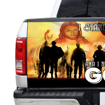 Petthouse | Stand For The Flag Truck Tailgate Wrap Kneel Before God Truck Tailgate Decal Car Accessories