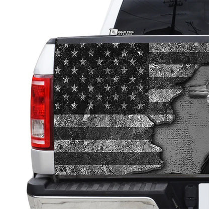 Petthouse | American Eagle Tailgate Wrap Warrior Kneeing Tailgate Cover Fallen Veteran Decal Car Accessories