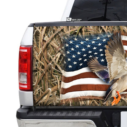 Petthouse | Hunting Duck Patriotic Day Tailgate Wrap, Hunter Dad Truck Decor Fathers Day Gift