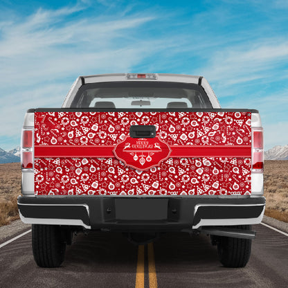 Petthouse | Christmas Pattern Printed Tailgate Wrap, Merry Christmas Truck Decor, Holiday Gift