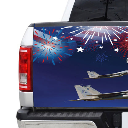 Petthouse | Plane American Fireworks Happy 4th Of July Tailgate Wrap Plane Decal Sticker Independence Day Gift