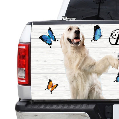 Petthouse | Golden Retriever Tailgate Wrap Puppies Dog Butterfly Be Still And Know That I Am God