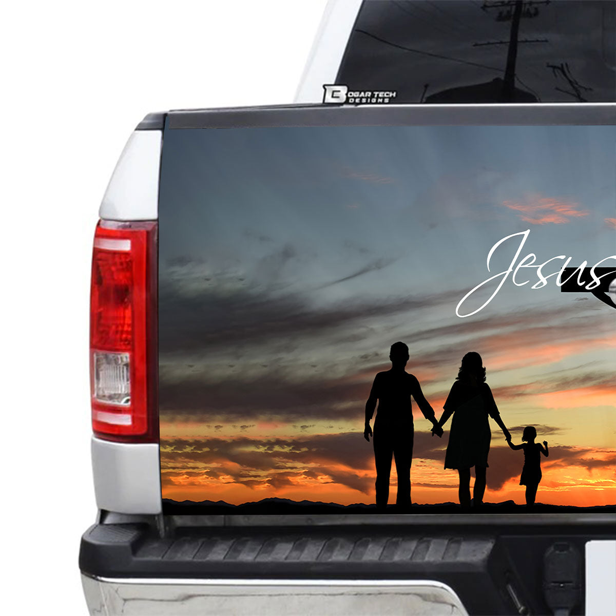 Petthouse | Jesus Loves Me Wrap Jesus Cross Tailgate Wrap Jesus Blessed Family Wrap Car Decoration