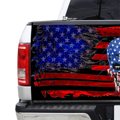 Petthouse | Usa Flag Skull Tailgate Wrap Grunge Usa Flag Independence Day