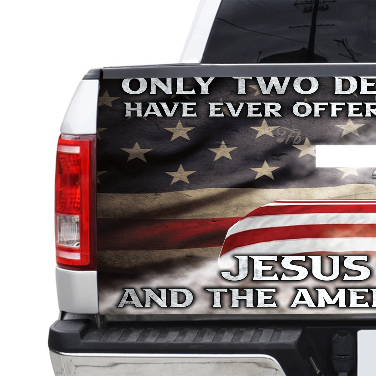 Petthouse | Eagle Jesus Christ American Veteran Tailgate Wrap Vinyl Graphic Decal Sticker American Patriot