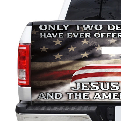 Petthouse | Eagle Jesus Christ American Veteran Tailgate Wrap Vinyl Graphic Decal Sticker American Patriot