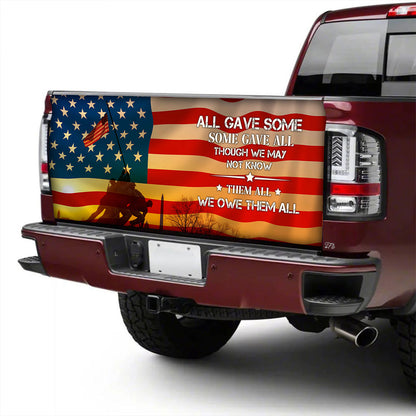 Petthouse | All Gave Some Wrap American Warriors Tailgate Cover America Flag Wrap Patriot Car Decoration