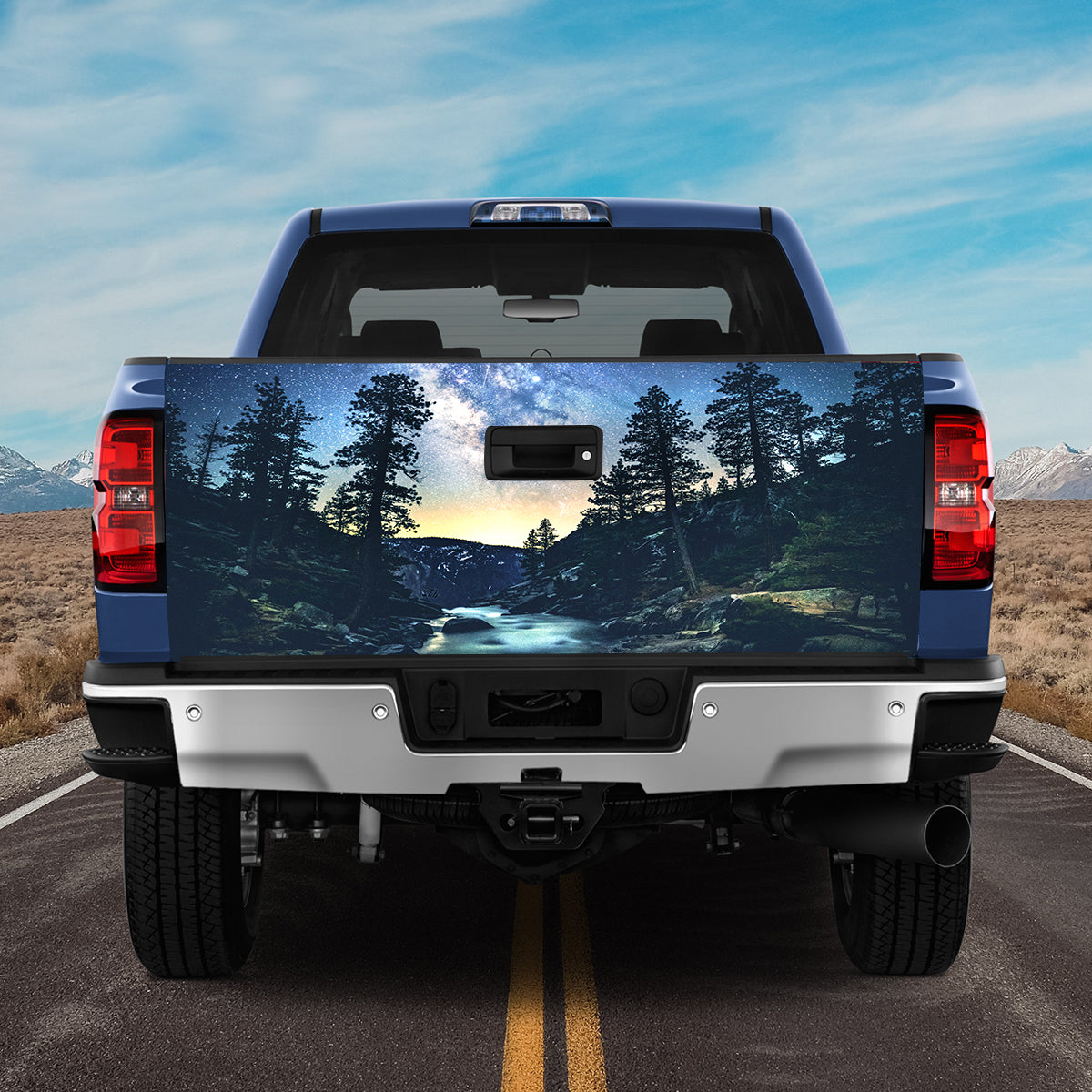 Petthouse | Forest Night Tailgate Wrap, Beautiful Landscape Tailgate Wrap, Beautiful Car Decoration