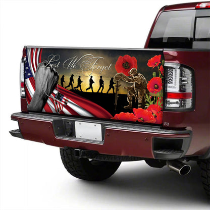 Petthouse | Veteran American Truck Tailgate Decal Us Veteran Lest We Forget Tailgate Vinyl Decal Remembrance Day