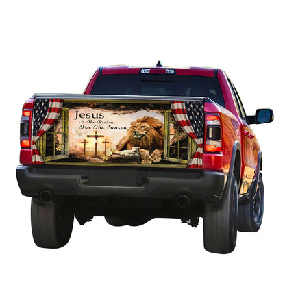 Petthouse | Jesus Is The Reason For The Season Tailgate Wrap American Christ Tailgate Cover Christian Gift