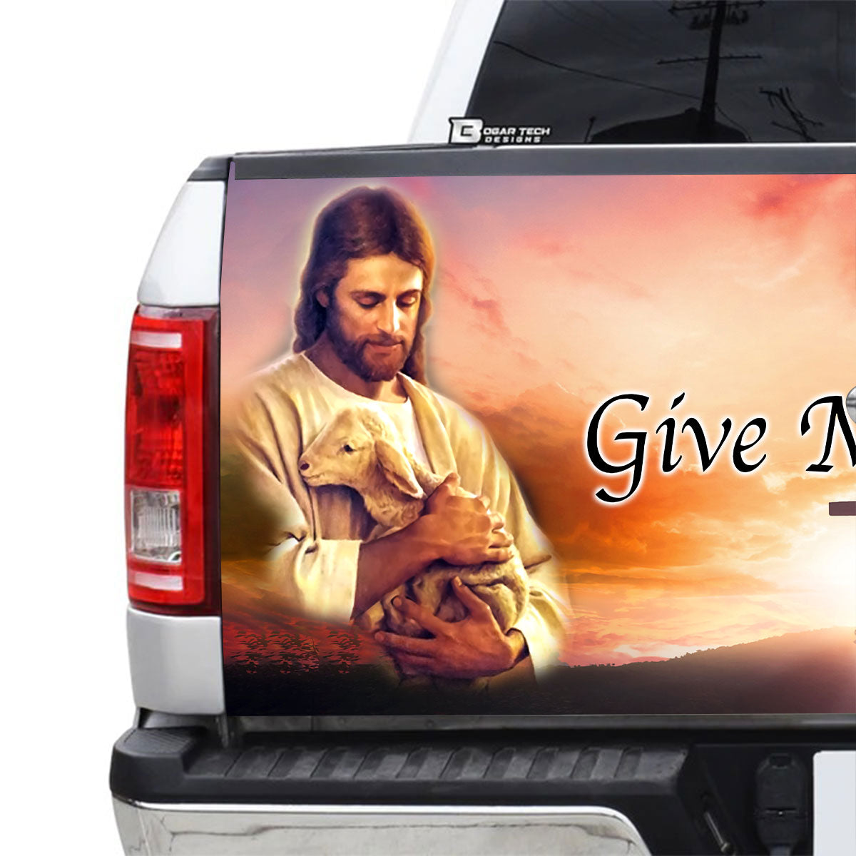 Petthouse | Jesus Amd Lamb Tailgate Wrap Decal Give Me Jesus Truck Tailgate Sticker Jesus Holy Bible