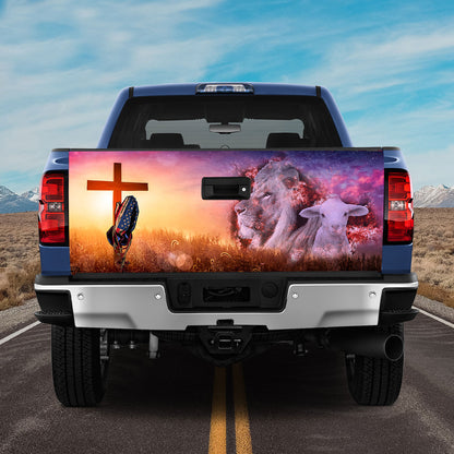 Petthouse | Lion And Lamb Tailgate Wrap, Jesus Prayer Tailgate Wrap, Christian Gift, Jesus Lovers