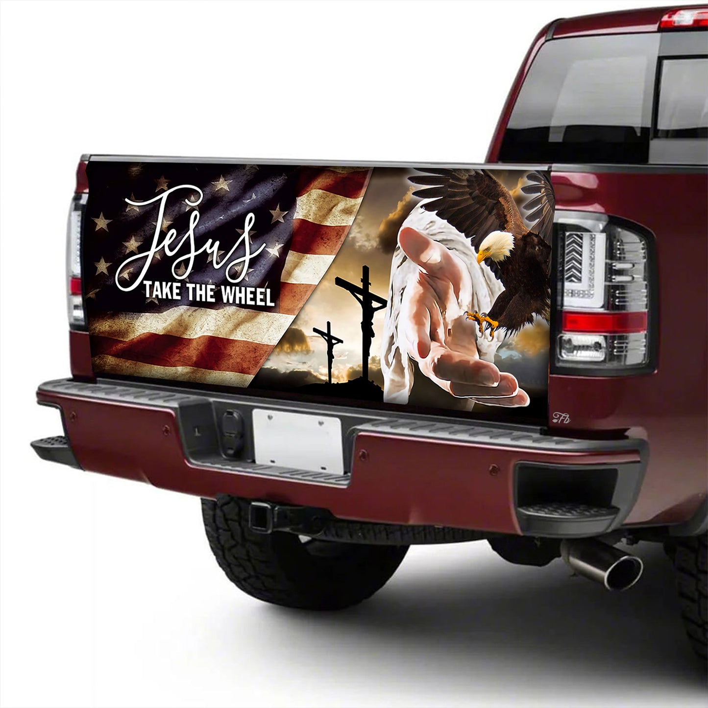 Petthouse | Jesus Take The Wheel Wrap American Flag Wrap Christian Cover Jesus Blessed America