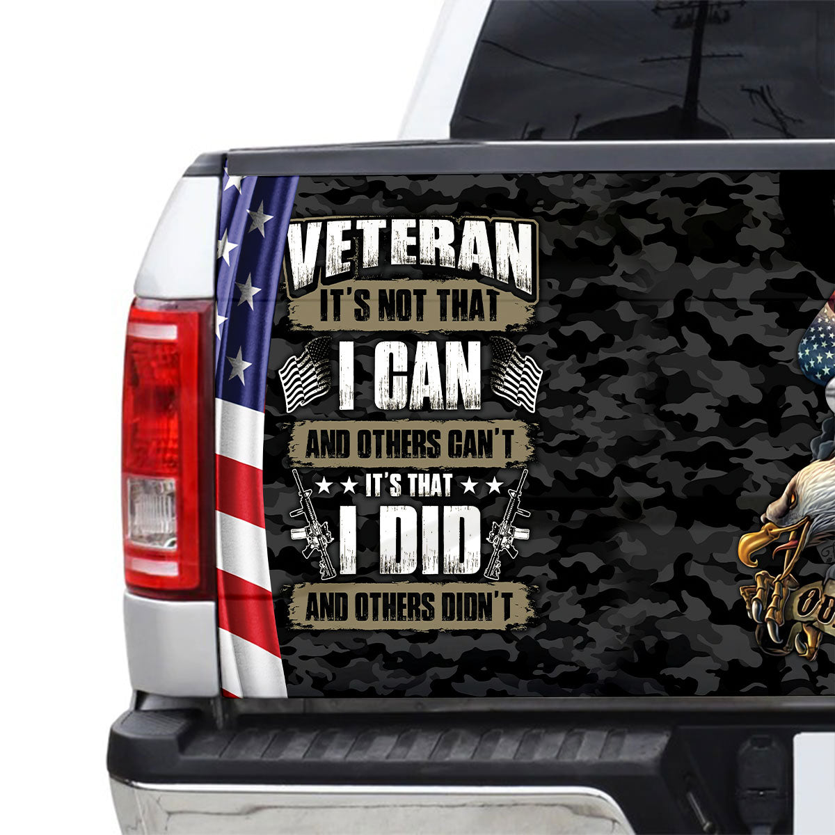 Petthouse | Veteran It's Not That I Can Tailgate Wrap American Eagle Truck Decal Patriots Car Accessories