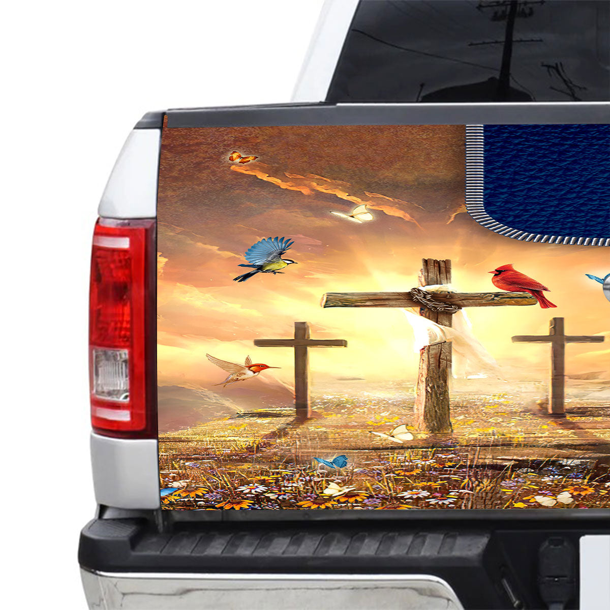 Petthouse | Trust In The Lord Truck Tailgate Wrap Cross Bible Truck Vinyl Graphic Decal Christian Gift