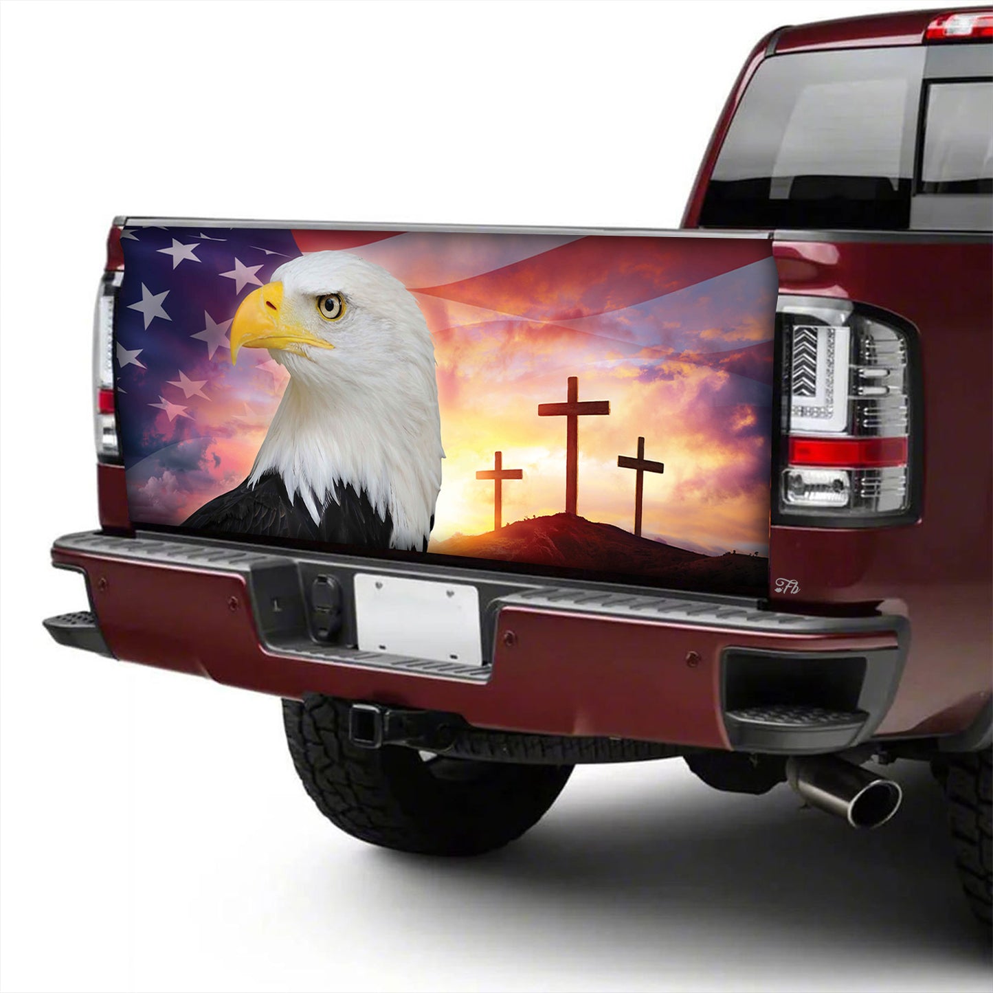 Petthouse | Eagle Birds American Christian Printed Tailgate Wrap, Patriotic Day Gift