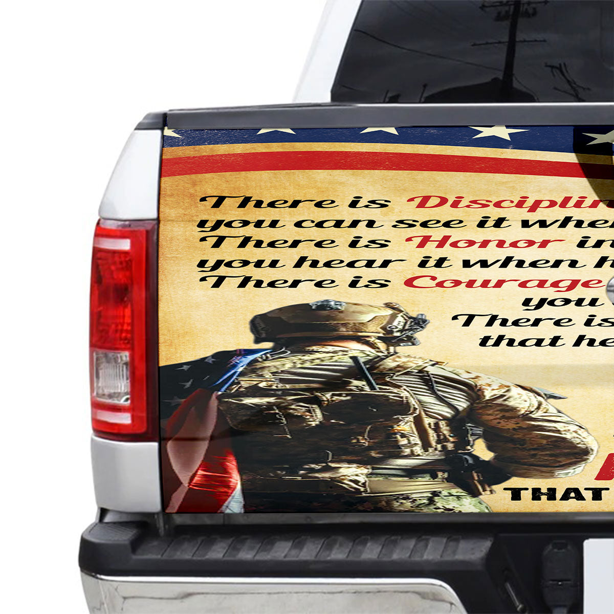 Petthouse | Veteran Truck Tailgate Decals American Honor Veteran Tailgate Decals For Trucks Graphic Wrap