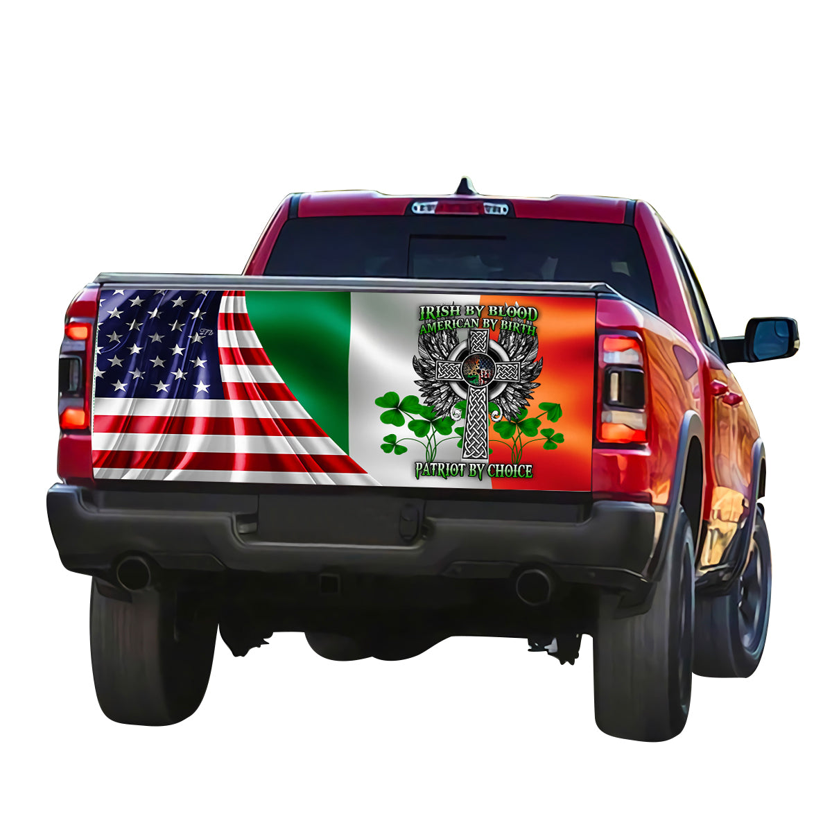 Petthouse | Irish By Blood Tailgate Wrap American By Birth Tailgate Cover Patriot By Choice Wrap Christian Gift