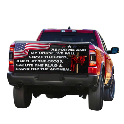 Petthouse | As For Me And My House Tailgate Wrap American Flag Tailgate Wrap America Patriot Car Decoration