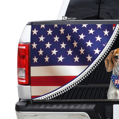 Petthouse | Beagle Dog Trucktailgate Wrap Tailgate Decals Tailgate Wrap American Flag Dog Lover