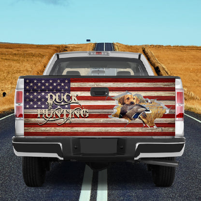 Petthouse | Duck Hunting Tailgate Wrap Labrador Duck Hunting Wrap Truck Tailgate Wrap American Flag