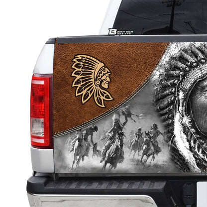 Petthouse | Native American Chief Eagle Tailgate Wrap Vinyl Graphic Decal Sticker Native Pride Graphic Wraps