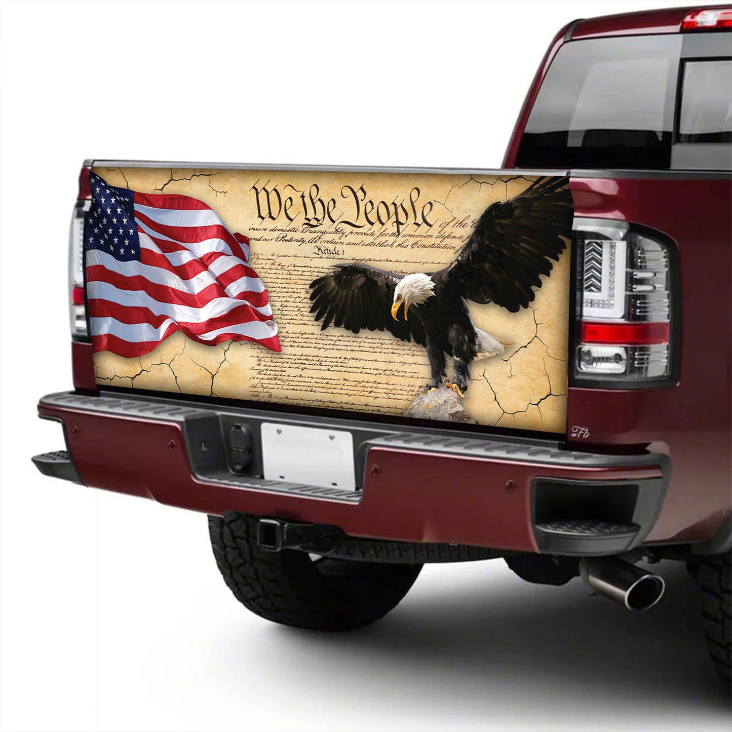 Petthouse | Eagle We The People American Printed Tailgate Wrap, Patriotic Day Truck Decor Gift