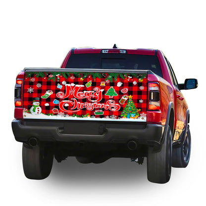 Petthouse | Christmas Plaid Tailgate Wrap, Merry Christmas Tailgate Wrap, Christmas Car Decor