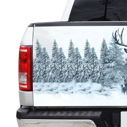 Petthouse | Deer Snow Forest Tailgate Wrap Decal Deer Hunting Sticker Truck Decoration Deer Hunters Gift