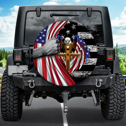 Petthouse | Eagle Jesus Cross Usa Flag Spare Wheel Coverth Of July Day Spare Tire Cover