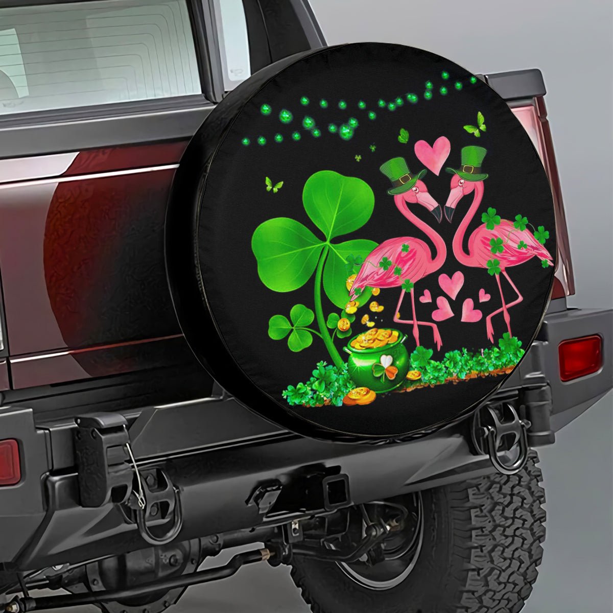 Petthouse | Irish Flamingo Shamrock St Patricks Day Spare Tire Cover Irish Gift Ideas Wheel Cover For Car