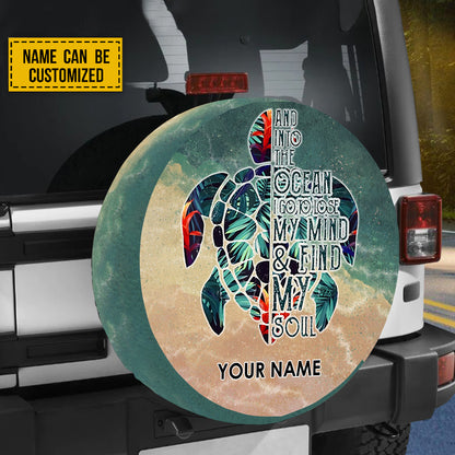 Petthouse | Customized Turtle Spare Tire Cover Turtle Tropical Wheel Cover Turtle And Into The Ocean I Lose Mind