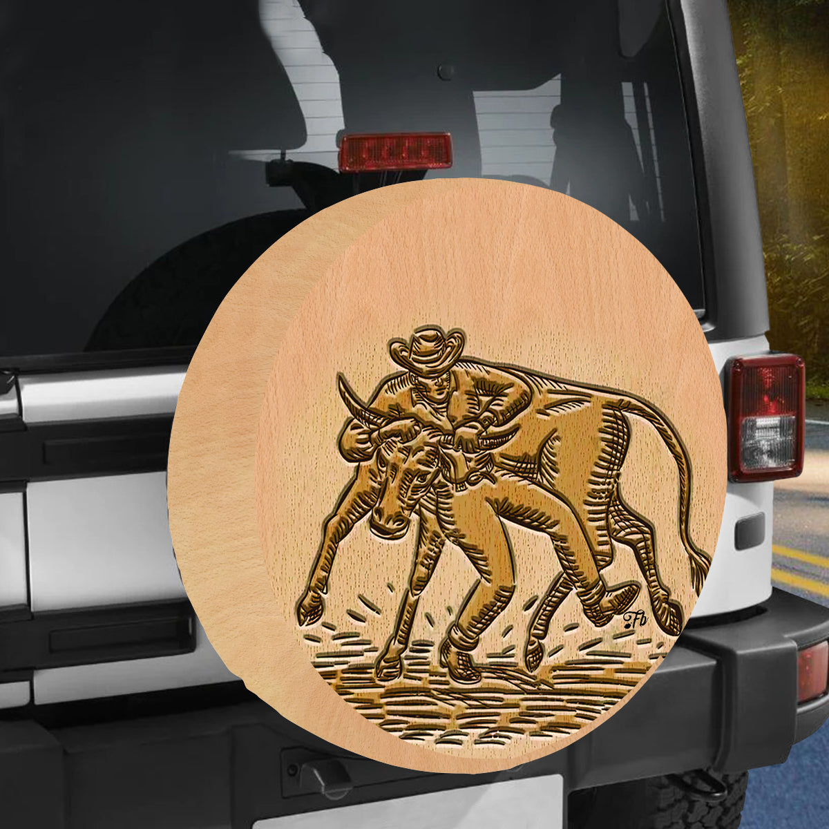 Petthouse | Bull Riding Spare Tire Cover Bull Rider Spare Wheel Cover Rodeo Tire Cover